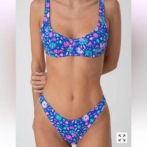 NWT Bright Swimwear Purple Sky Capri Top and Bottom